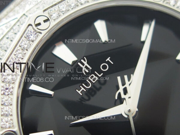 Classic Fusion Orlinski SS Full Real Diamonds B50F 1:1 Best Edition Black Faceted Dial on Black Rubber Strap A2892 – Bild 7