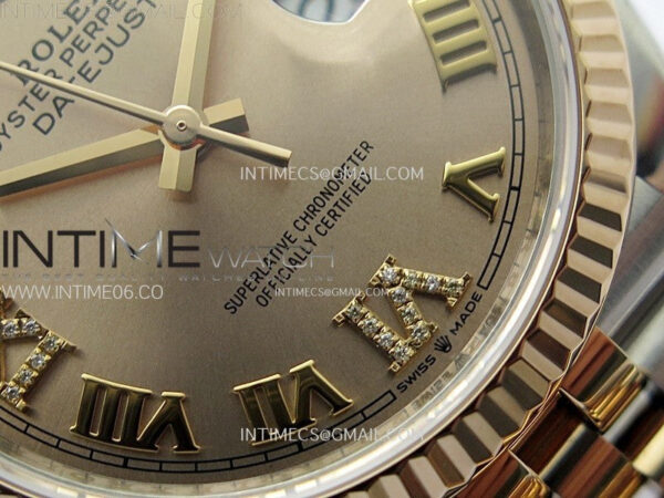 DateJust 36 SS 126231 904L SS/RG VSF 1:1 Best Edition Rose Gold Dial Roman Markers on Jubilee Bracelet VS3235 – Bild 7