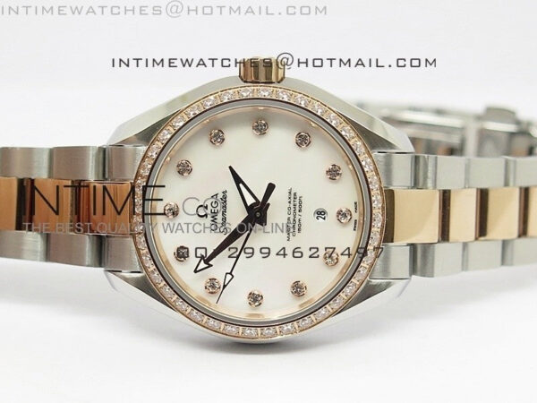 AQUA TERRA 150M SS/RG Dia Bezel White MOP dial Ladies 1:1 Miyota 8520 – Bild 3