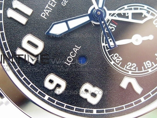 Calatrava 5524 Pilot Travel Time RG GRF Black Dial on Black Leather Strap A324 V2 – Bild 7