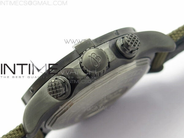Avenger Bandit Titanium DLC B50 Best Edition Gray Carbon Dial on Green Nylon Strap A7750 – Bild 9