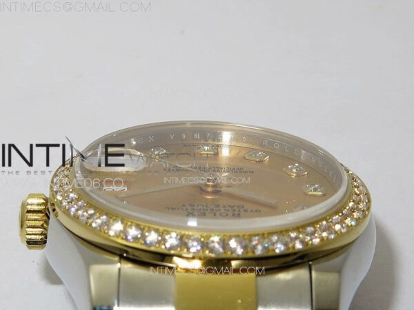 DateJust 31mm 72610 SS/YG Crystals Bezel APSF Best Edition Gold Dial Crystals Markers on Oyster Bracelet A2824 – Bild 10