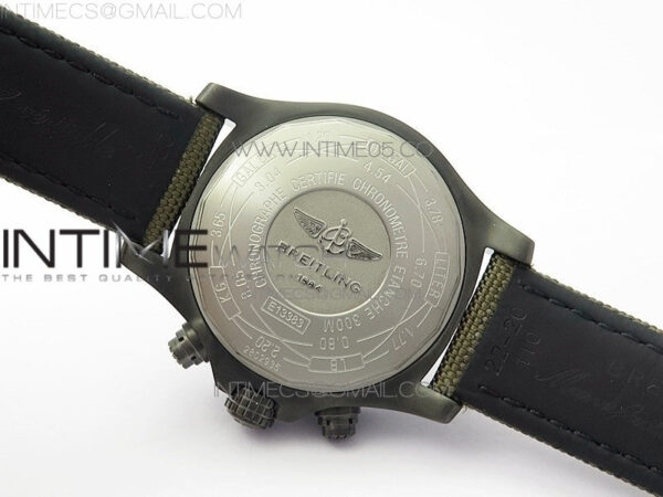Avenger Bandit Titanium DLC B50 Best Edition Gray Carbon Dial on Green Nylon Strap A7750 – Bild 17