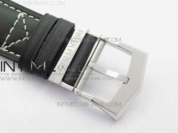Calatrava 5524 Pilot Travel Time RG GRF Black Dial on Black Leather Strap A324 V2 – Bild 17