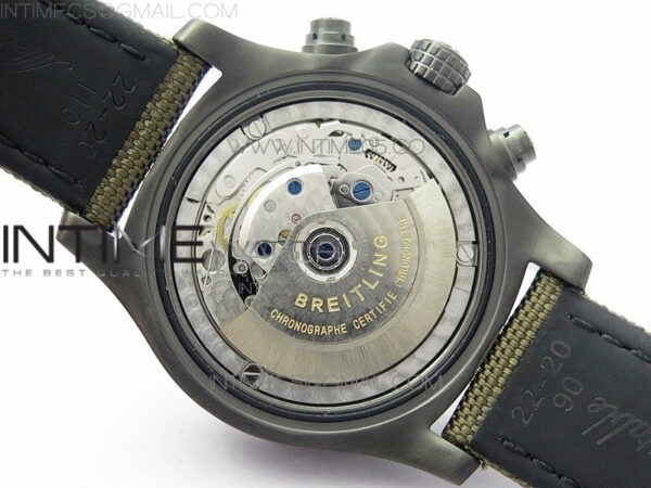 Avenger Bandit Titanium DLC B50 Best Edition Gray Carbon Dial on Green Nylon Strap A7750 – Bild 21