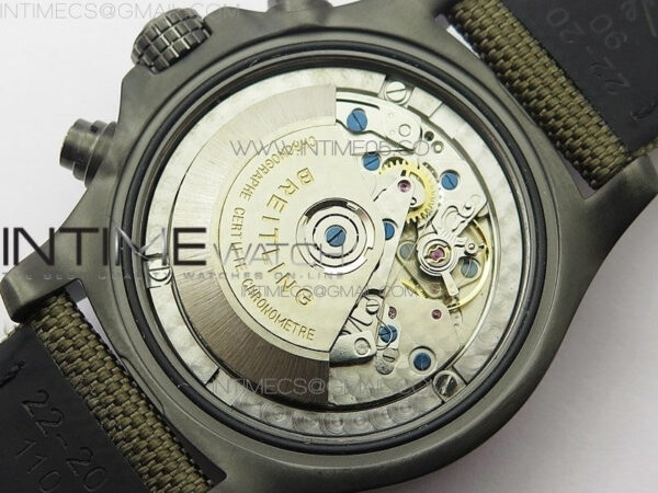 Avenger Bandit Titanium DLC B50 Best Edition Gray Carbon Dial on Green Nylon Strap A7750 – Bild 22