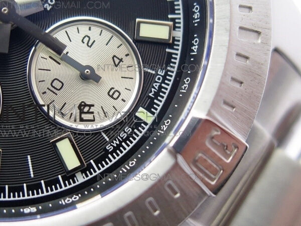 Avenger Chronograph 43mm SS B12F Best Edition Black Dial on SS Bracelet A7750 – Bild 6