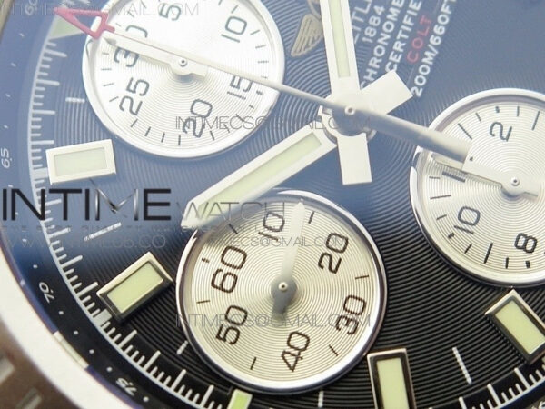 Avenger Chronograph 43mm SS B12F Best Edition Black Dial on SS Bracelet A7750 – Bild 7