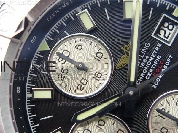 Avenger Chronograph 43mm SS B12F Best Edition Black Dial on SS Bracelet A7750 – Bild 8