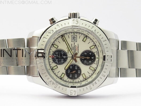 Avenger Chronograph 43mm SS B12F Best Edition White Dial on SS Bracelet A7750 – Bild 3