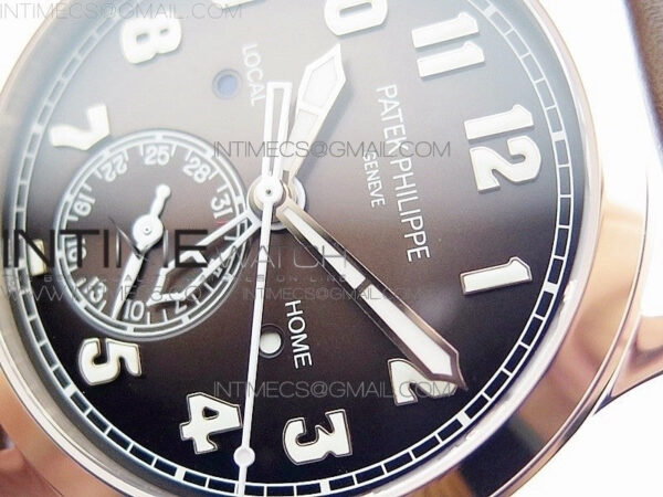 Calatrava 5524R Pilot Travel Time RG GRF Brown Dial on Brown Leather Strap A324 V2 – Bild 4