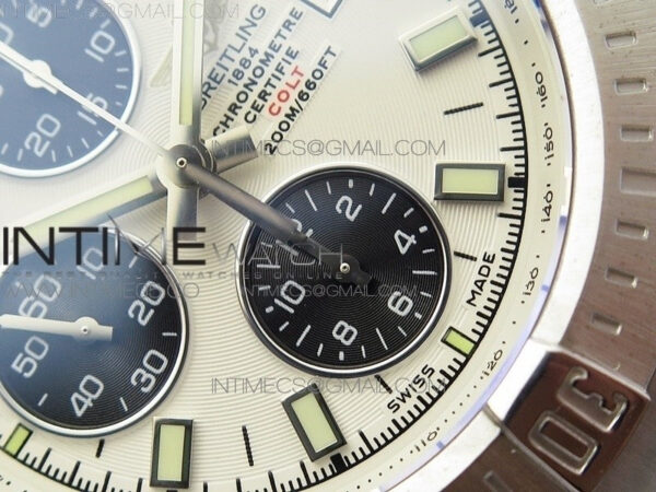 Avenger Chronograph 43mm SS B12F Best Edition White Dial on SS Bracelet A7750 – Bild 5