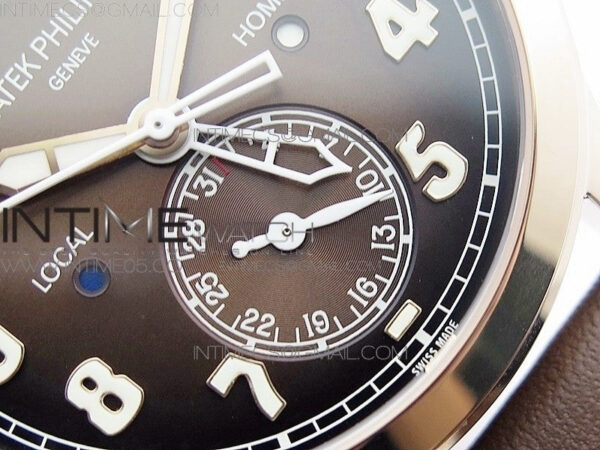 Calatrava 5524R Pilot Travel Time RG GRF Brown Dial on Brown Leather Strap A324 V2 – Bild 5
