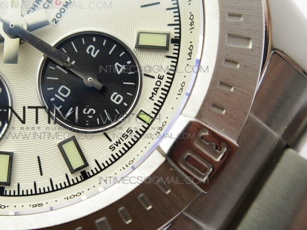 Avenger Chronograph 43mm SS B12F Best Edition White Dial on SS Bracelet A7750 – Bild 6