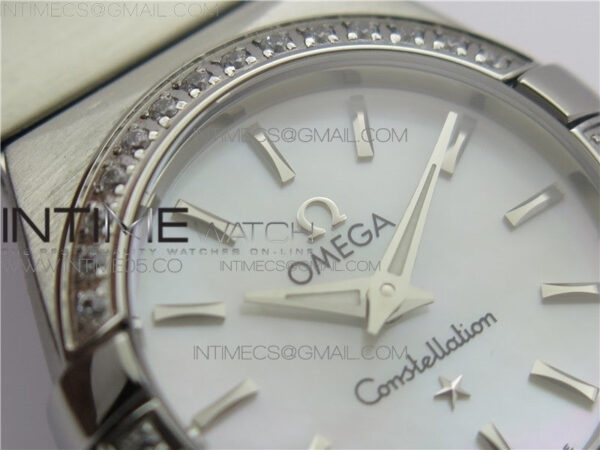 Constellation Ladies 27mm K11F 1:1 Best Edition SS Diamonds Bezel White MOP Dial Stick Markers on SS Bracelet ETA Quartz – Bild 7