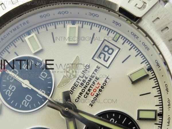 Avenger Chronograph 43mm SS B12F Best Edition White Dial on SS Bracelet A7750 – Bild 9