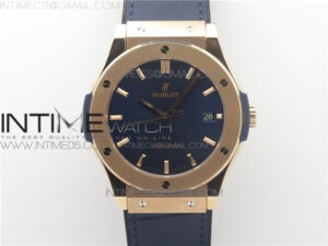 Classic Fusion 45mm RG WWF 1:1 Best Edition Blue Dial on Blue Gummy Strap A2892