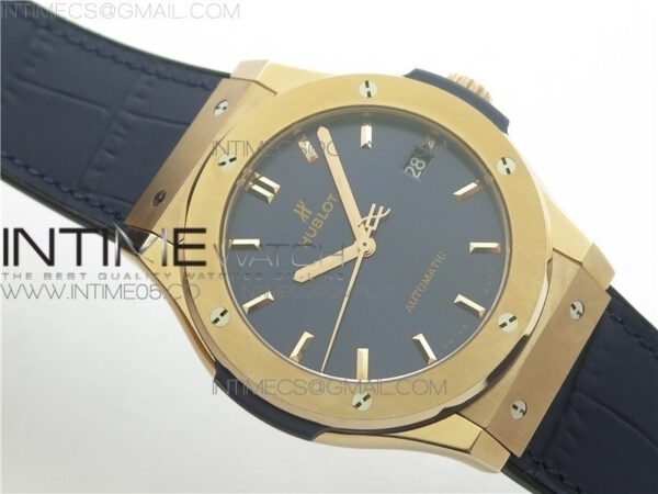Classic Fusion 45mm RG WWF 1:1 Best Edition Blue Dial on Blue Gummy Strap A2892 – Bild 2