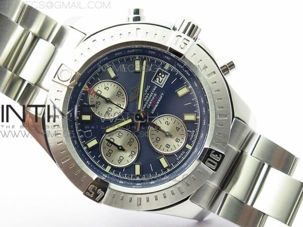 Avenger Chronograph 43mm SS B12F Best Edition Blue Dial on SS Bracelet A7750 – Bild 2