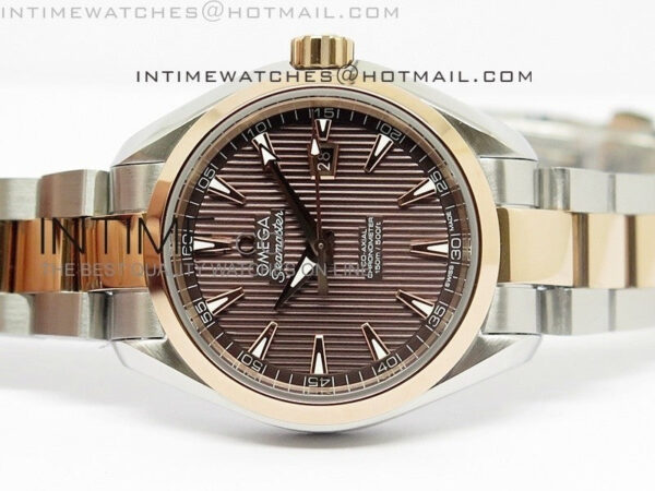 AQUA TERRA 150M SS/RG Brown textured dial Ladies 1:1 Miyota 8520 – Bild 4