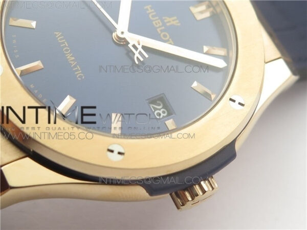 Classic Fusion 45mm RG WWF 1:1 Best Edition Blue Dial on Blue Gummy Strap A2892 – Bild 4
