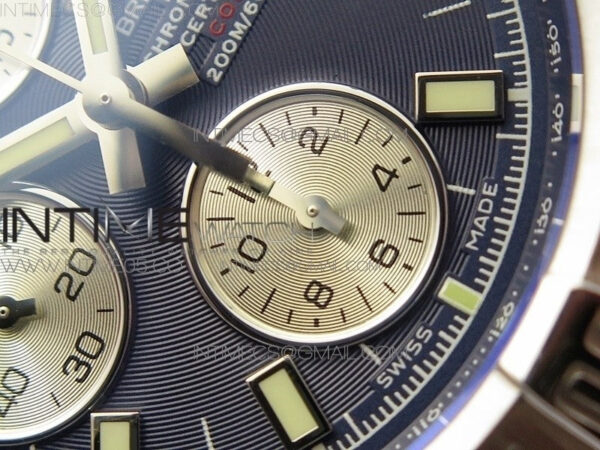 Avenger Chronograph 43mm SS B12F Best Edition Blue Dial on SS Bracelet A7750 – Bild 5