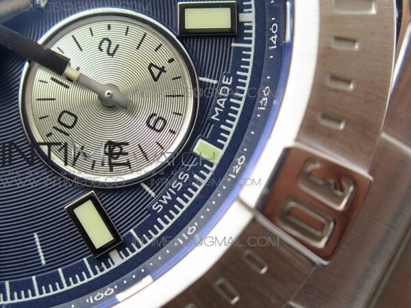 Avenger Chronograph 43mm SS B12F Best Edition Blue Dial on SS Bracelet A7750 – Bild 6