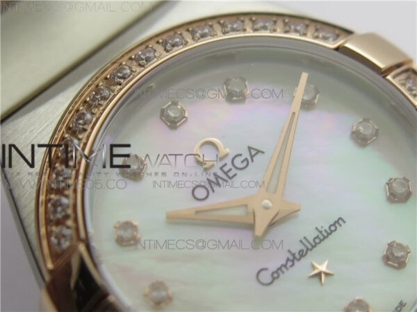 Constellation Ladies 27mm K11F 1:1 Best Edition SS/RG Diamonds Bezel White MOP Dial Stick Markers on SS/RG Bracelet ETA Quartz – Bild 7
