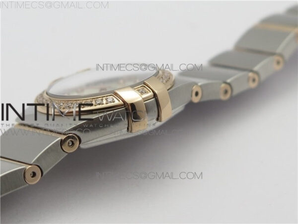 Constellation Ladies 27mm K11F 1:1 Best Edition SS/RG Diamonds Bezel White MOP Dial Stick Markers on SS/RG Bracelet ETA Quartz – Bild 9