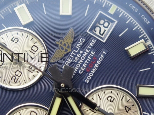 Avenger Chronograph 43mm SS B12F Best Edition Blue Dial on SS Bracelet A7750 – Bild 10