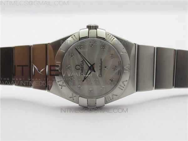 Constellation Ladies 27mm K11F 1:1 Best Edition SS White MOP Textured Dial Diamonds Markers on SS Bracelet ETA Quartz – Bild 3