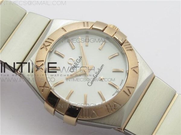 Constellation Ladies 27mm K11F 1:1 Best Edition SS/RG White MOP Dial Diamonds Markers on SS/RG Bracelet ETA Quartz – Bild 2