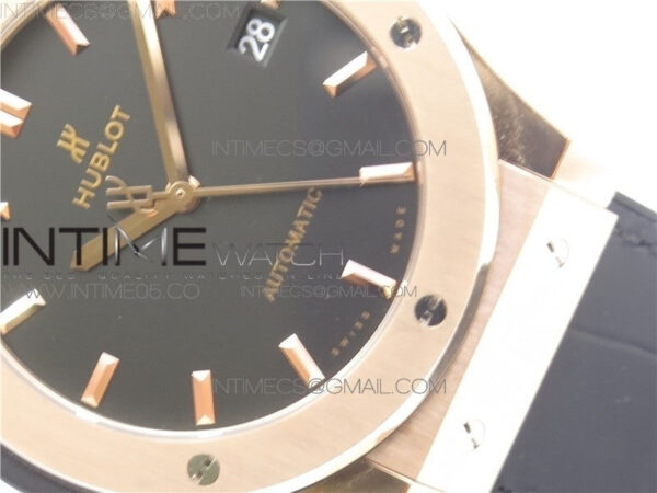 Classic Fusion 45mm RG WWF 1:1 Best Edition Black Dial on Black Gummy Strap A2892 – Bild 3