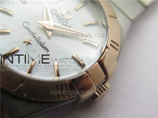 Constellation Ladies 27mm K11F 1:1 Best Edition SS/RG White MOP Dial Diamonds Markers on SS/RG Bracelet ETA Quartz – Bild 4