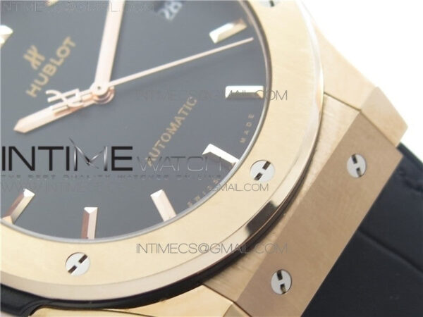 Classic Fusion 45mm RG WWF 1:1 Best Edition Black Dial on Black Gummy Strap A2892 – Bild 4