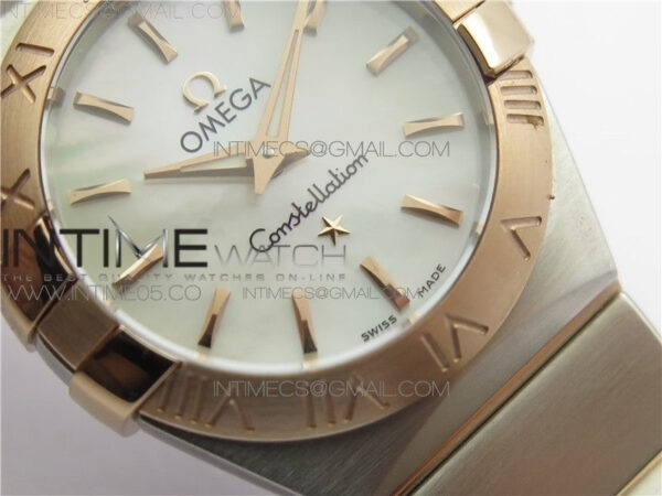 Constellation Ladies 27mm K11F 1:1 Best Edition SS/RG White MOP Dial Diamonds Markers on SS/RG Bracelet ETA Quartz – Bild 5
