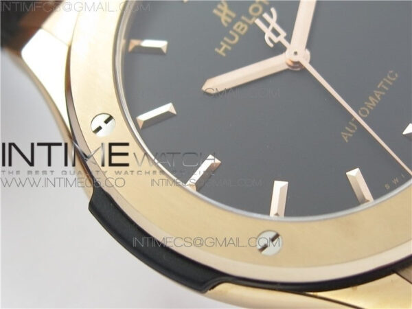 Classic Fusion 45mm RG WWF 1:1 Best Edition Black Dial on Black Gummy Strap A2892 – Bild 5