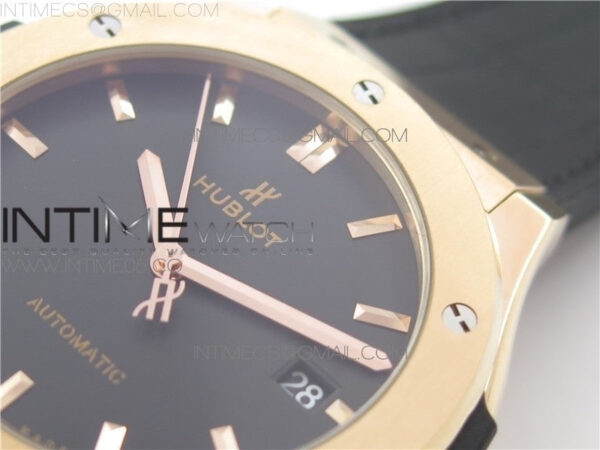 Classic Fusion 45mm RG WWF 1:1 Best Edition Black Dial on Black Gummy Strap A2892 – Bild 6