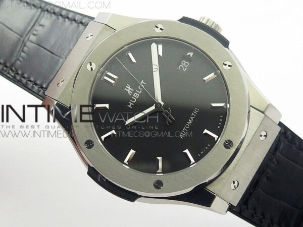Classic Fusion 45mm Titanium WWF 1:1 V2 Best Edition Black Dial On Black Gummy Strap Asian HB1112 – Bild 2