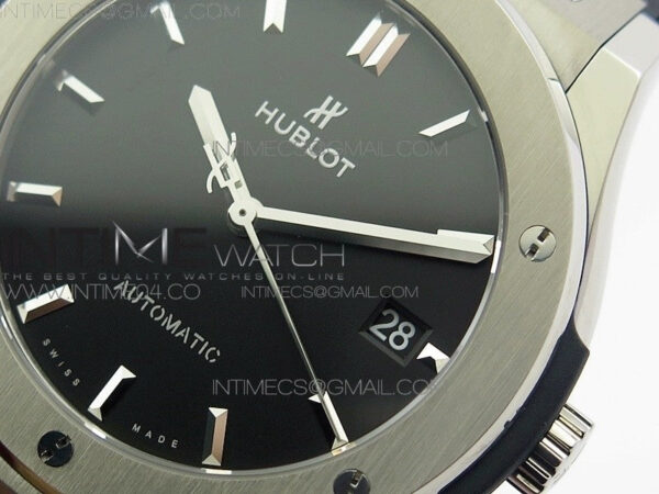 Classic Fusion 45mm Titanium WWF 1:1 V2 Best Edition Black Dial On Black Gummy Strap Asian HB1112 – Bild 4
