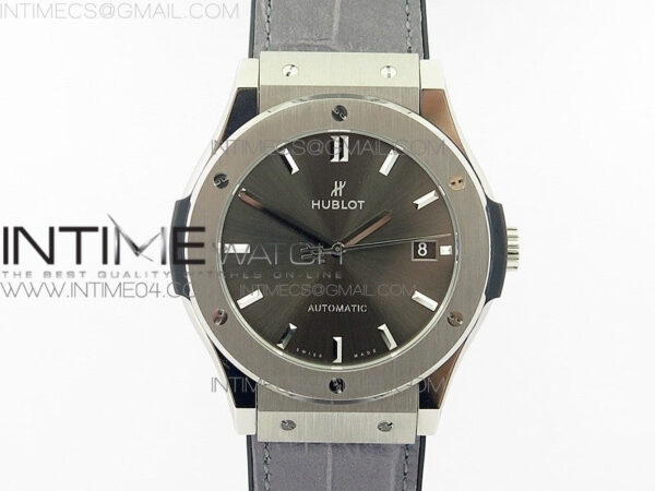 Classic Fusion 45mm Titanium WWF 1:1 V2 Best Edition Gray Dial On Gray Gummy Strap Asian HB1112