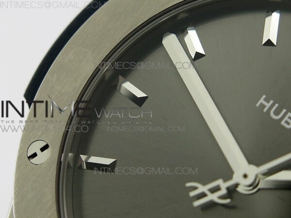 Classic Fusion 45mm Titanium WWF 1:1 V2 Best Edition Gray Dial On Gray Gummy Strap Asian HB1112 – Bild 6