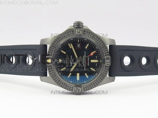 AVENGER BLACKBIRD V17311 Ti DLC 1:1 Best Edition Black Dial Diamonds Bezel on Nylon Strap A2824 – Bild 3
