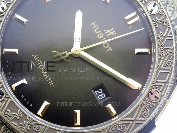 Classic Fusion 45mm YG Engravings Case SRF Best Edition Green dial On Green Gummy Strap A2892(Free box) – Bild 4