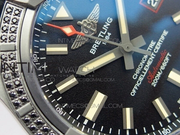 AVENGER BLACKBIRD V17311 Ti DLC 1:1 Best Edition Black Dial Diamonds Bezel on Nylon Strap A2824 – Bild 6