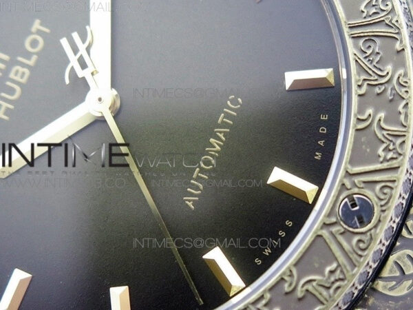 Classic Fusion 45mm YG Engravings Case SRF Best Edition Green dial On Green Gummy Strap A2892(Free box) – Bild 6