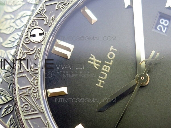 Classic Fusion 45mm YG Engravings Case SRF Best Edition Green dial On Green Gummy Strap A2892(Free box) – Bild 7