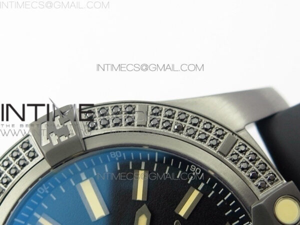 AVENGER BLACKBIRD V17311 Ti DLC 1:1 Best Edition Black Dial Diamonds Bezel on Nylon Strap A2824 – Bild 8