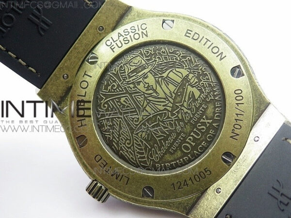 Classic Fusion 45mm YG Engravings Case SRF Best Edition Green dial On Green Gummy Strap A2892(Free box) – Bild 14