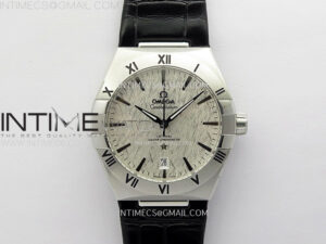 Constellation 39mm SS TWF Silver Gray Dial on Black Leather Strap A8800